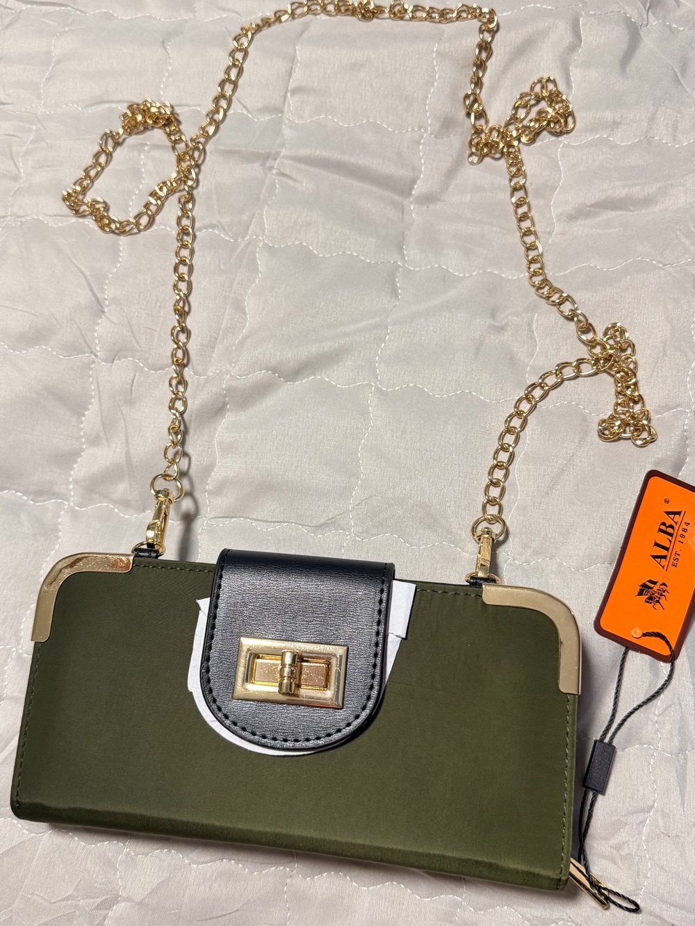 ALBA WALLET - With gold crossbody chain NWT